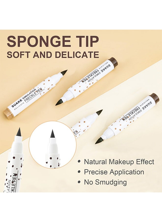 سويكي قلم كحل منقط، قلم نمش محاكي، قلم مكياج نمش طبيعي وواقعي، لون نمش سحري، مقاوم للماء ويدوم طويلاً، قلم نقطي ناعم، لمكياج طبيعي وسهل يشبه تأثير الشمس -#01 بني فاتح - Image 3